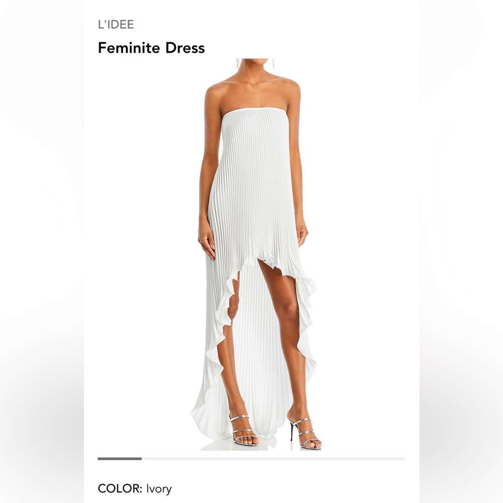 SOLD- LIKE NEW- L'IDEE Feminite White Dress Size Small